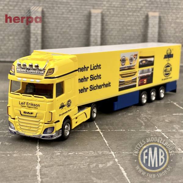 943437 - Herpa - DAF XF SSC Kühlkoffer-Sattelzug "Heide Logistik / Hella / Jumbo Fischer"