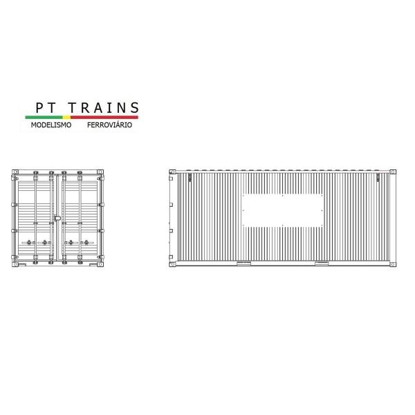 820000W - PT-Trains - 20ft. Werkstatt / Lager Container, weiß