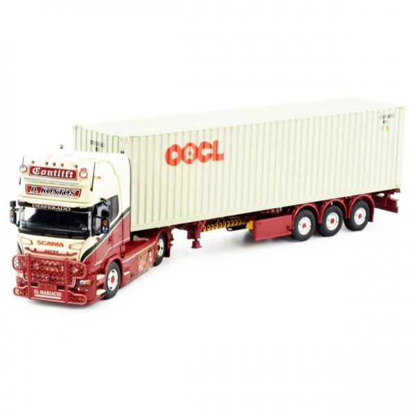 83532 - Tekno - Scania R-serie TL 4x2 mit 40ft Container und 3achs Chassis - Contlift - GR -