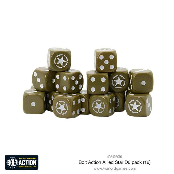408403001 - Bolt Action - Allied - Dice Pack, olive ( 16 Würfel )