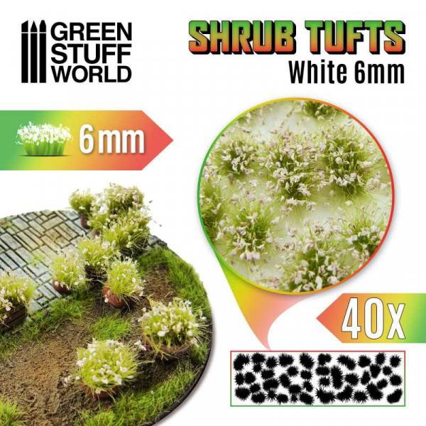 1307 - Green Stuff World - white green Shrub Tuft