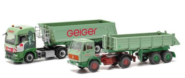 956000 - Herpa / Wiking - MAN TGS TM und Mercedes-Benz NG Sattelzugkipper - Geiger -