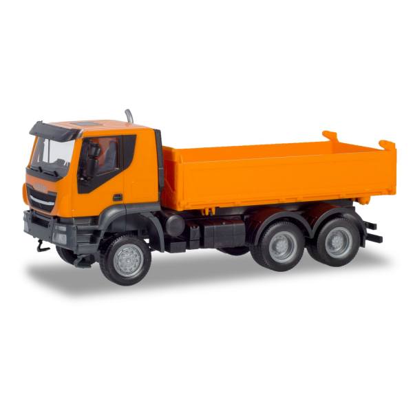 309998 - Herpa - Iveco Trakker 6x6 Allrad-Dreiseitenkipper, orange