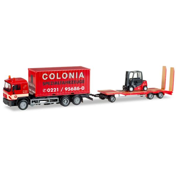 3081 Herpa Man F90 Container Lkw Mit Tu3 Tieflader Und Gabelstapler Colonia Fritzes Modellborse