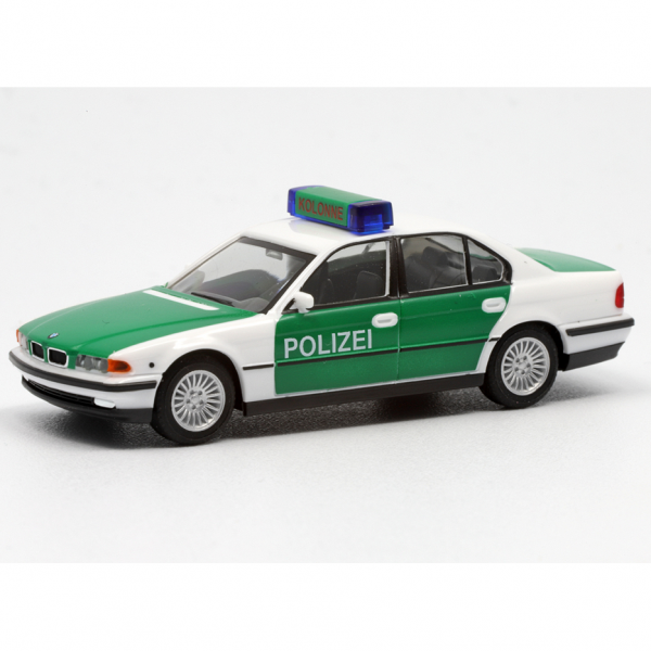 953610 - Herpa - BMW 7er (E38) Polizei Werttransportbegleitung "Nordrhein-Westfalen NRW" weiß/grün