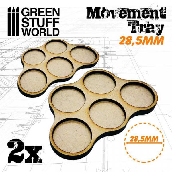 11381 - Green Stuff World - Movement Trays - 28,5mm - Skirmish