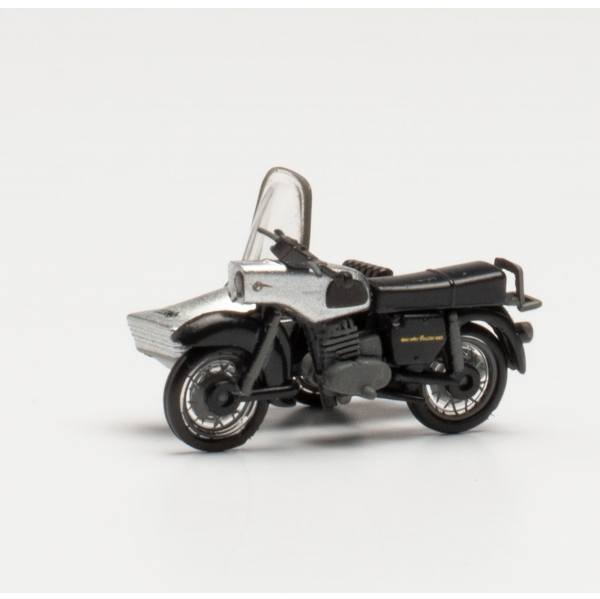 053433-006 - Herpa - MZ 250 Motorrad mit Beiwagen, silber/schwarz