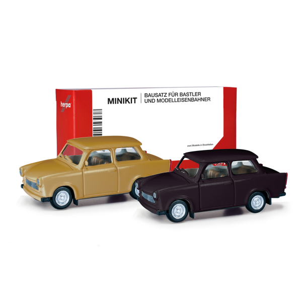 013901-002 - Herpa MiniKit - 2x Trabant 601 Limousine (samtocker / rallyeschwarz)