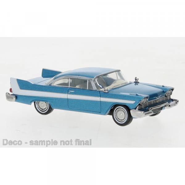 19678 - Brekina - Plymouth Fury `1958 Coupe, hellblau metallic
