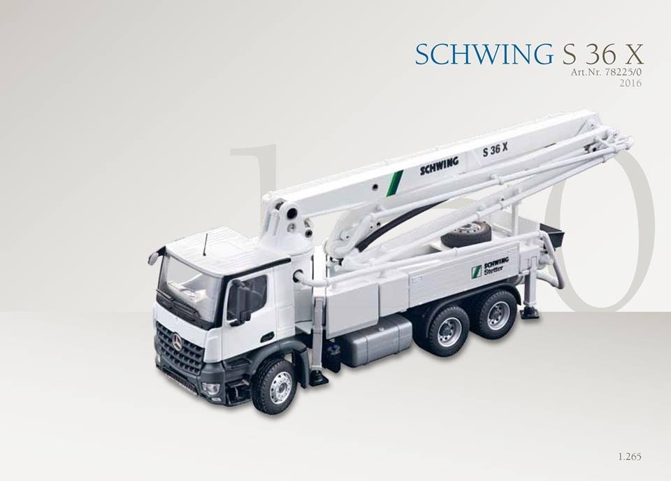 Conrad 78225-0 Mercedes Benz Arocs Truck with Schwing S36X Concrete Pump 1:50 
