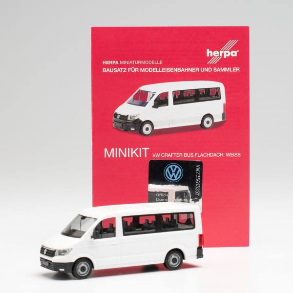 013840 - Herpa MiniKit - Volkswagen VW Crafter Bus Flachdach, weiß