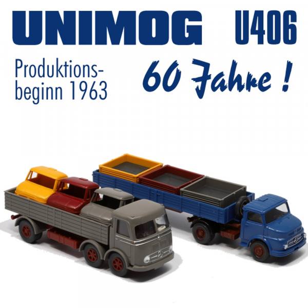 899735 - Wiking - MB LP 333 Pritschen-LKW & MB LS 1513 Sattelzug "60 Jahre Unimog 406"