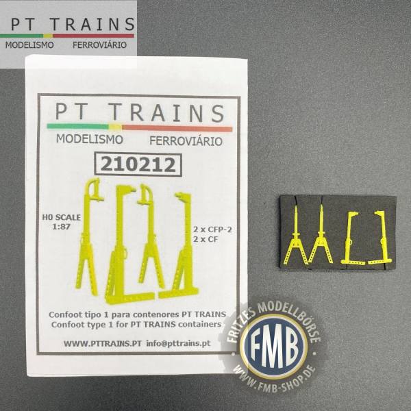 210212 - PT-Trains - Containerstützen, gelb - 2x CF + 2x CFP-2