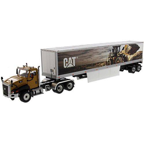 85666 - Diecast Masters - Caterpillar CAT CT 660 Truck mit Werbeauflieger