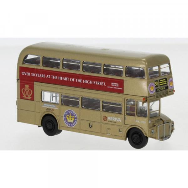 61106 - Brekina - AEC Routemaster `60 Doppelstock-Stadtbus "London, The Queen''s Golden Jubilee 2002"