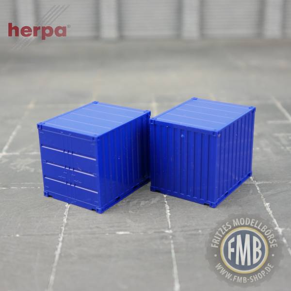 946209 - Herpa - 10ft. Container, ultramarinblau - 2er Set