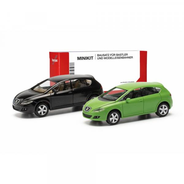 013970 - Herpa MiniKit - 2x Seat Leon 4türig (schwarz / grün)