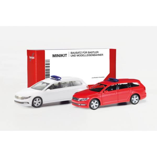 013772-002 - Herpa MiniKit - 2x VW Passat B8 Variant mit Warnbalken (weiß + rot)