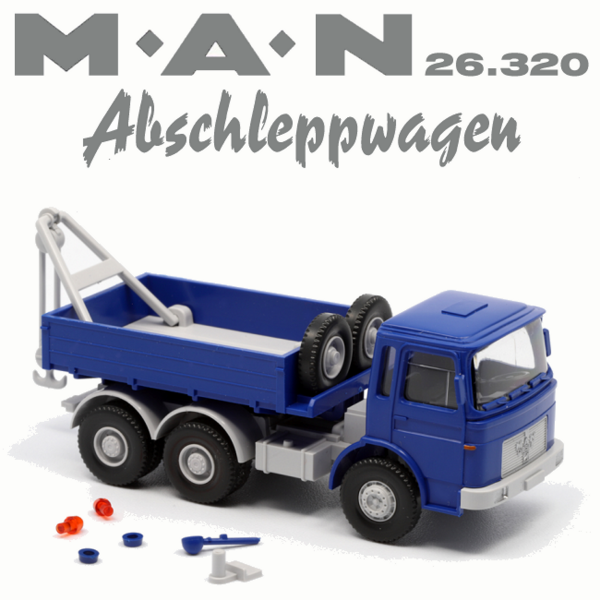 863401 - Wiking - MAN 26.320 DFS 6x4 Abschleppwagen - blau / grau