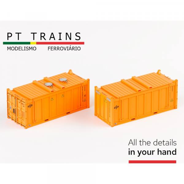 820800 - PT-Trains - 2er Set 20ft. Open Top Container mit Deckel "DP / DPRE9000707 + DPRE9002211" IT