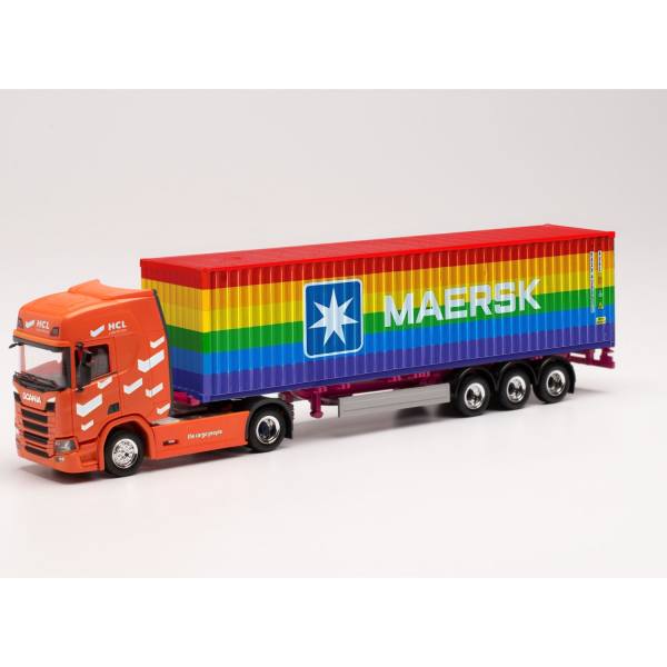 314695 - Herpa - Scania CR20 Highline 40ft. Container-Sattelzug - HCL Logistics / Maersk Rainbow