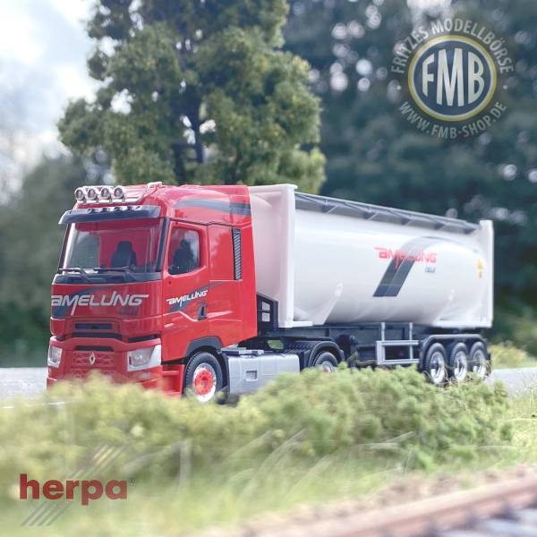 940818 - Herpa - Renault T 30ft. Drucksilocontainer-Sattelzug "Amelung"