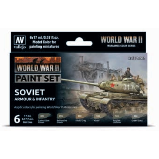 VA70202 - Vallejo - Model Color Set - WWII Paint Set Soviet Armour & Infantry
