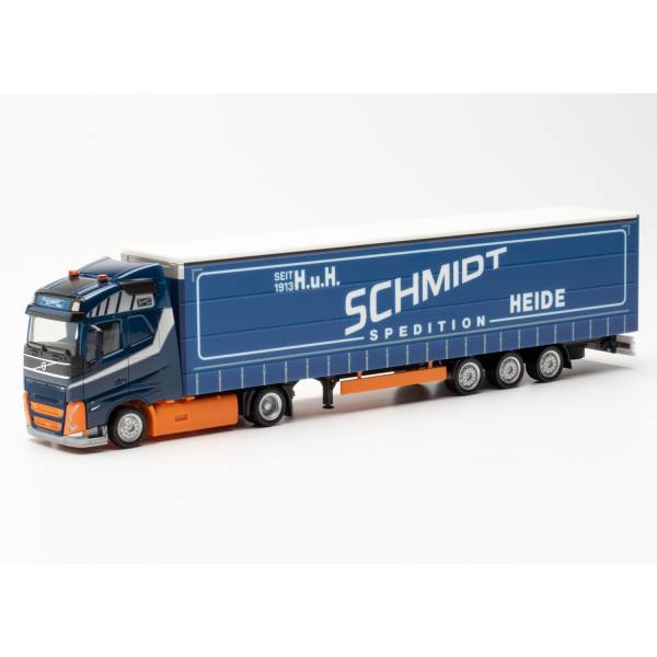 315371 - Herpa - Volvo FH GL mit Lowliner Gardinenplanenauflieger - Schmidt Heide