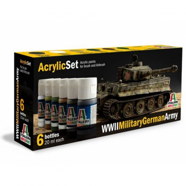 433 - Italeri - Acryl Farb Set - WWII Militär - Wehrmacht - Deutsche Armee -