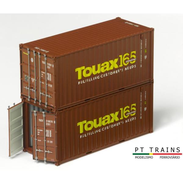 190016 - PT-Trains - 2x 20ft. Container-Set "Touax - 165 Jahre"