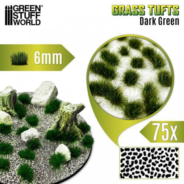 10668 - Green Stuff World - Grass Tuft - Dark green