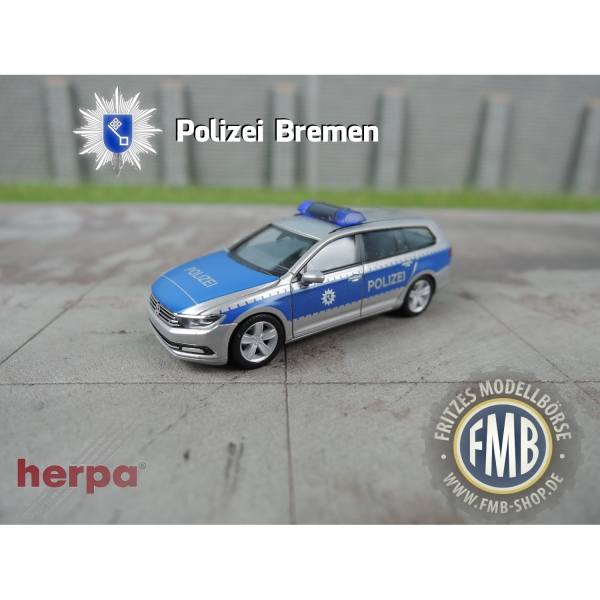 929943 - Herpa - VW Passat Variant (B8) Funkstreifenwagen "Polizei Bremen"