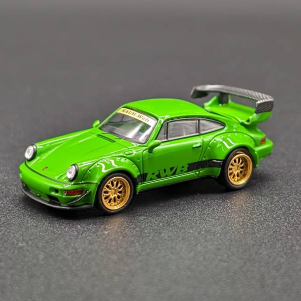 61779 - Micro City 87 - Porsche RWB 964, grün mit goldenen Felgen
