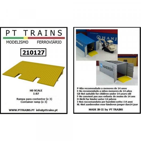 210127 - PT-Trains - Laderampe für Container, gelb - 3 Stück
