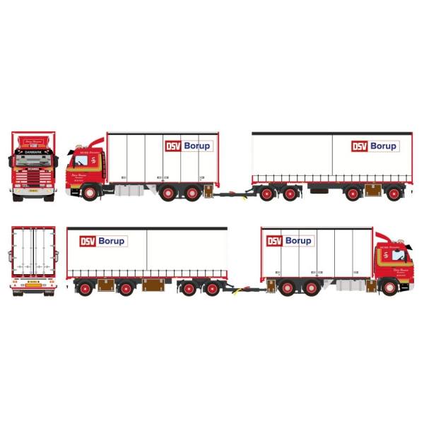 01-4289 - WSI - Scania 143 Streamline 6x2 Koffer mit 4achs Anhänger - Steen Hansen - DK -