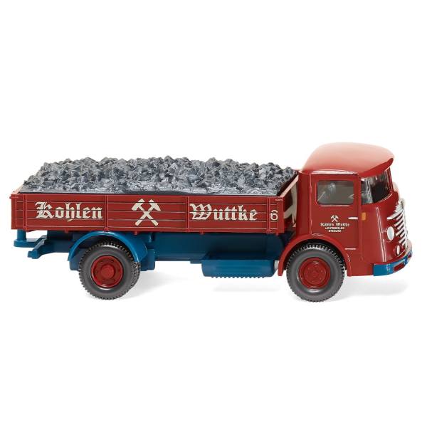 047604 - Wiking - Büssing 4500 `1953-55 Pritschen-LKW mit Kohlenladung "Kohlen Wuttke"