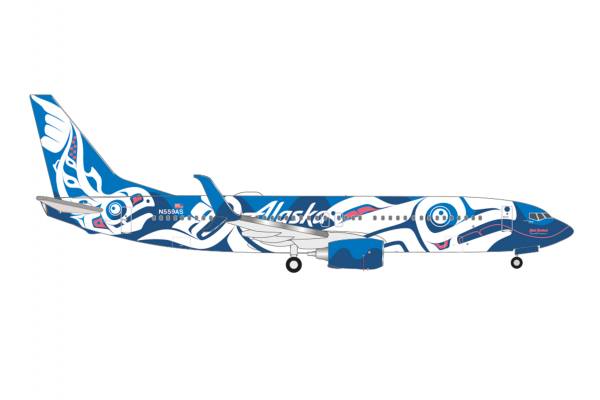 537643 - Herpa Wings - Alaska Airlines Boeing 737-800 Xáat Kwáani (Salmon People) - N559AS -