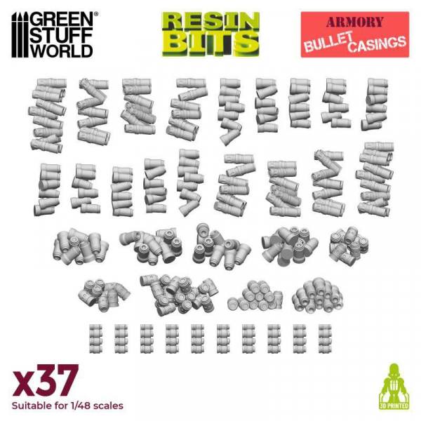 12360 - Green Stuff World - 3D Printed Special Effects - Bullet Casings (37x)