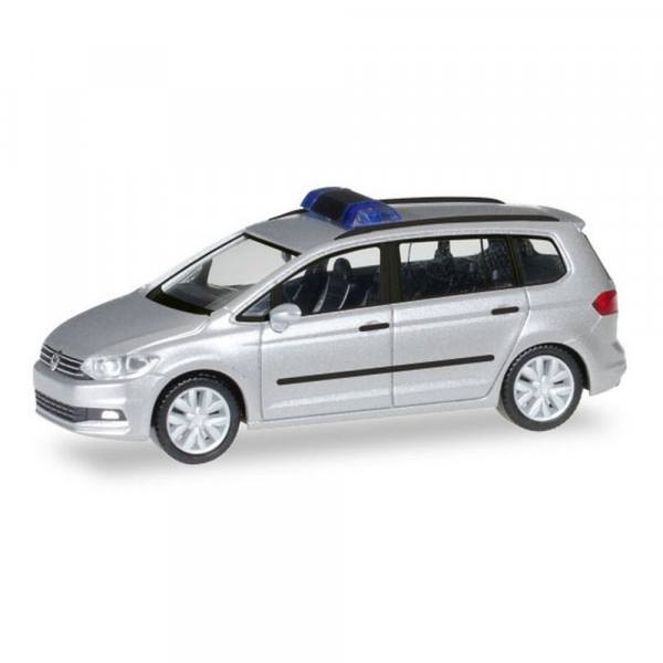 013048 - Herpa MiniKit - Volkswagen VW Touran, silber mit beiliegendem Blaulichtbalken