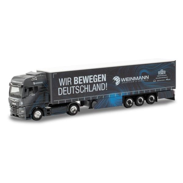 955461 - Herpa - MAN TGX GX Gardinenplanen-Sattelzug "Weinmann / Wir bewegen Deutschland"