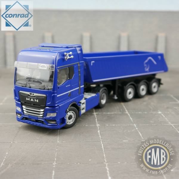 80202/01 - Conrad - MAN TGX GX 18.510 - Schmitz Cargobull Kipp-Sattelzug-blau