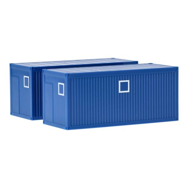 053600-003 - Herpa - Baucontainer, enzianblau - 2 Stück