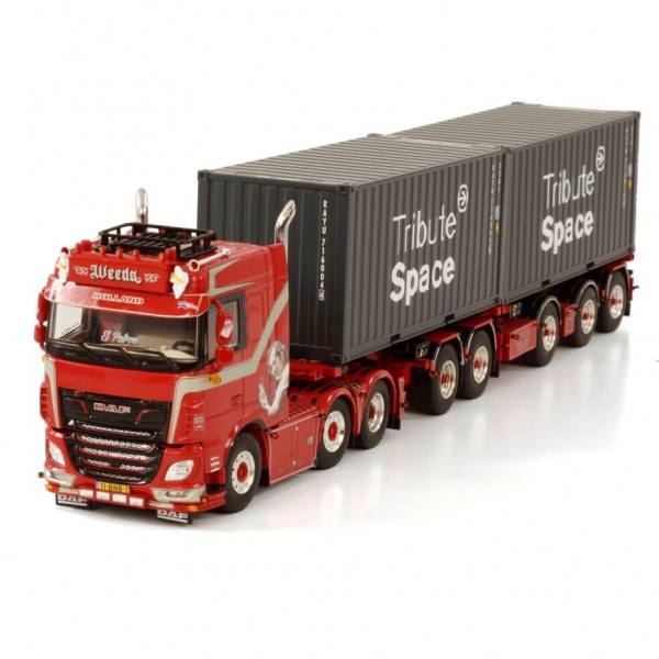 01-3628 - WSI - DAF XF SC 6x2 mit 2/3 Containerchassi+2x20ft Container - Weeda Transport - NL -