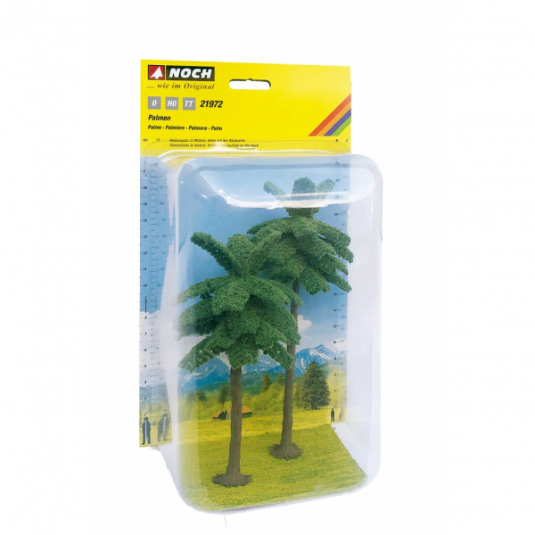 21972 - NOCH - Bäume - Palmen ( 2 Stück 15 u. 19cm hoch )