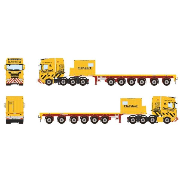 01-4400 - WSI - Scania S HL 8x4 mit 6achs Ballastauflieger + 10ft Container - Floßdorf - D -