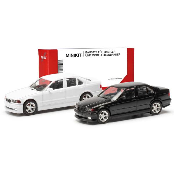013925 - Herpa MiniKit - 2x BMW AC Schnitzer 3er Limousine (E36) (weiß / schwarz)