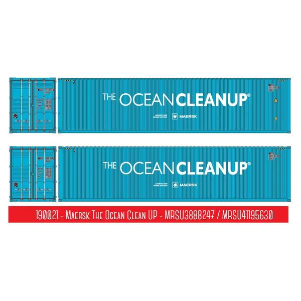 190021 - PT-Trains - Set 2x 40ft. HC Container "Maersk / The Ocean Cleanup - MRSU3888247 & 41195630"