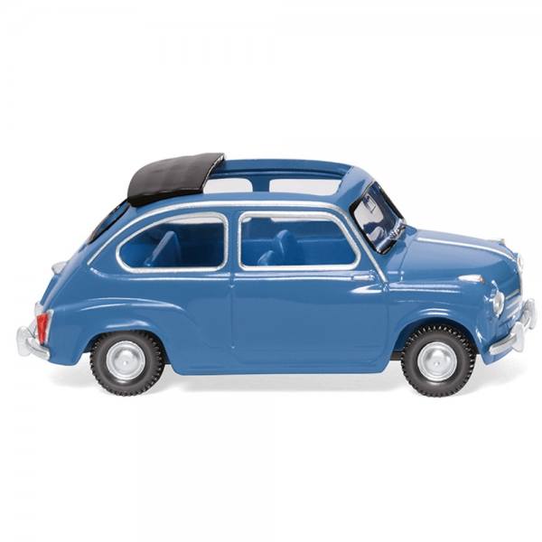 009906 - Wiking - Fiat 600 (1955-64) geöffnetes Dach - brillantblau