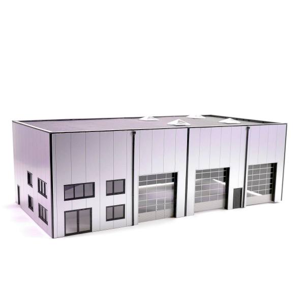 EM412 - Elbe-Modell Bausatz - Gewerbe- Werkstatthalle mit Büro und 3 Toren