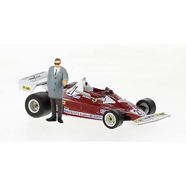 22977 - Brekina - Ferrari 312 T2 ´76 Formel 1 Rennwagen "#21 G. Villeneuve" mit Figur "Enzo Ferrari"